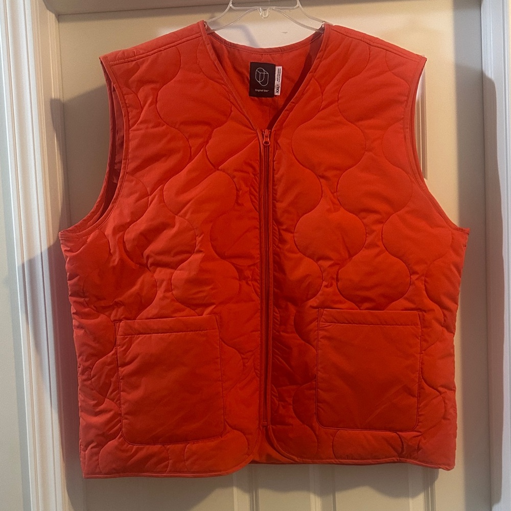 Original Use Bright Orange Quilted Vest